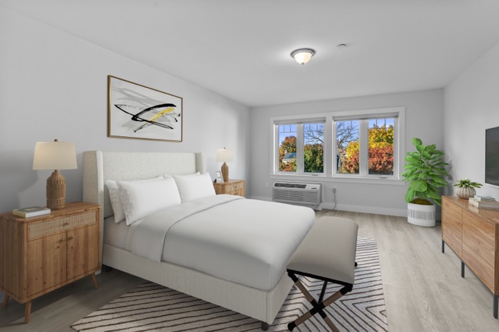 50 Six Calvert, Harrison NY — Staged master bedroom