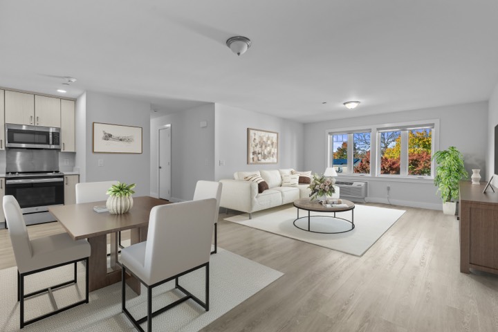 50 Six Calvert, Harrison NY — Staged living and dining area
